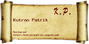 Kutron Patrik névjegykártya